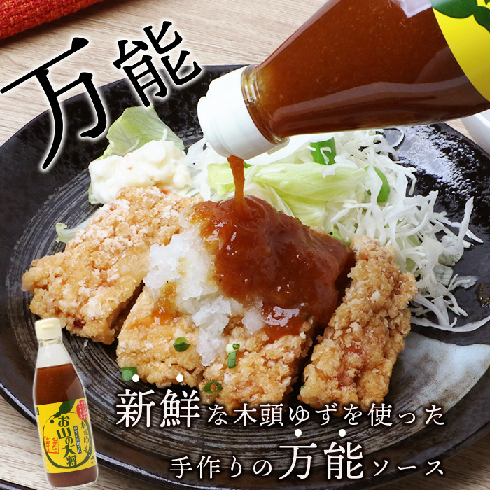 ゆずの万能ダレ お山の大将 360ml 1本【徳島 那賀 木頭ゆず 木頭柚子 ゆず 柚子 ユズ お山の大将 万能ソース ソース 万能タレ たれ タレ 万能調味料 調味料 主婦の味方 焼肉 豆腐 こんにゃく 生野菜 餃子 プレゼント ギフト 贈物】YA-14