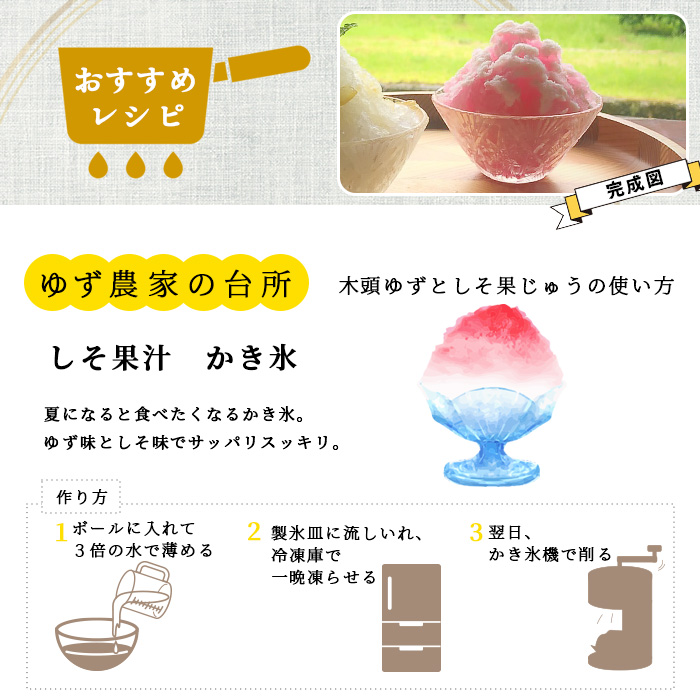 手しぼり木頭ゆず使用 木頭ゆずとしそ果じゅう 120ml 3本【徳島 那賀 木頭柚子 ゆず ユズ 柚子 赤しそ 赤紫蘇 シソ 果汁 ジュース かき氷 シャーベット シロップ 水割り お湯割り 炭酸割り 手作り 無添加 国産 国内製造 生産者直送】YA-49 3本