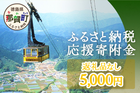 【返礼品なしの寄附】徳島県那賀町 1口：5,000円 ［徳島県 徳島 那賀町 那賀 寄附 おうえん 応援 しえん 支援 応援したい おうえん寄付金 応援寄付金 寄付のみ 返礼品なし 返礼品なしの寄附 5,000円］【NY-3】 5,000円（返礼品無し）