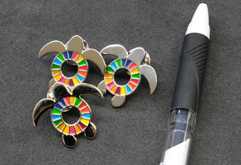 美波町 SDGs カメピンバッジ