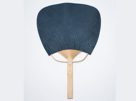 【藍染】ジャパンブルーのleather fan（革のうちわ