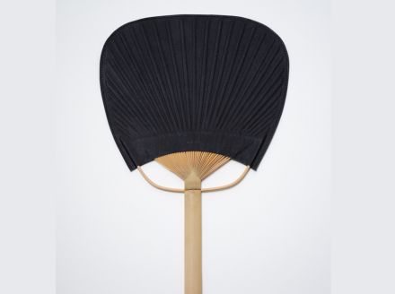 徳島で染め上げた革製品【泥染】leather fan（革のうちわ）