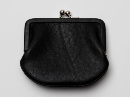 徳島で染め上げた革製品【泥染】がま口財布 L（小銭・小物入れ）