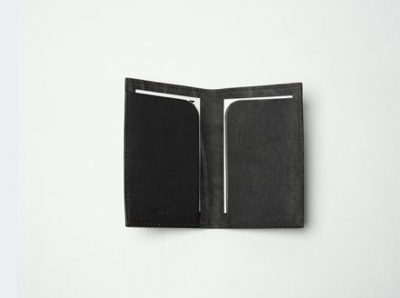 徳島で染め上げた革製品【泥染】名刺入れーfolded card caseー