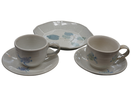 【巣林窯】コーヒー椀＆菓子鉢