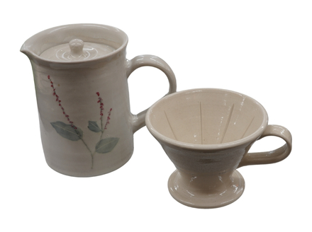  【巣林窯】コーヒードリッパー＆ポット＜水引＞