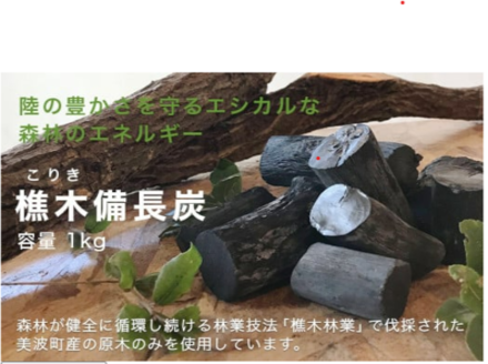 [森林の豊かさを守るエシカルな備長炭]樵木(こりき)備長炭1kg