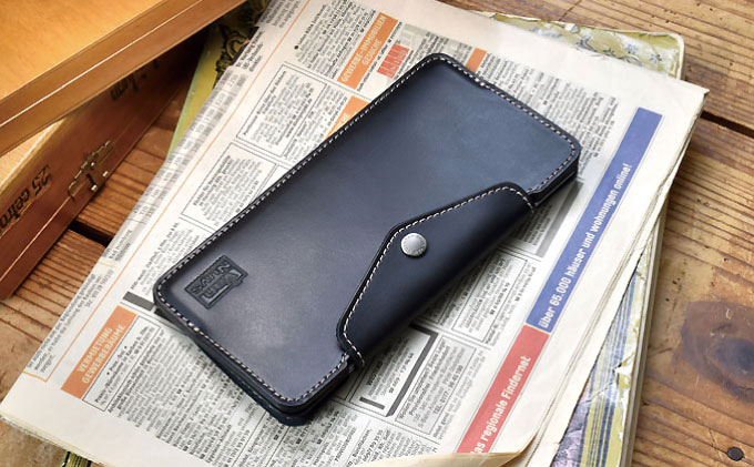 キャッシュレス時代の紙幣を折らない薄型財布 Ver.3　長財布 ウォレット キャッシュレス ぬめ革 ヌメ革 耐久性 ブラック バンナイズ VanNuys