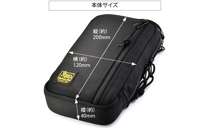 VanNuys 薄型サブポケット／Type-D ウエストバッグ 多機能ウエストバッグ 収納多数 ヒップバッグ  帆布 バンナイズ