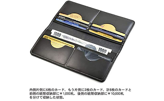カードと紙幣収納のロングウォレット/スリムタイプ