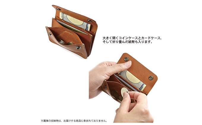 3部屋構造のワイドオープンウォレット　ビンテージブラック