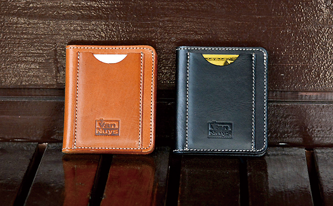 キャッシュレス時代の胸ポケットに入る多機能薄型コンパクトウォレット（マネークリップ付き） ビンテージブラウン