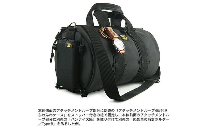 アタッチメントループ付き ドラムボストン / M