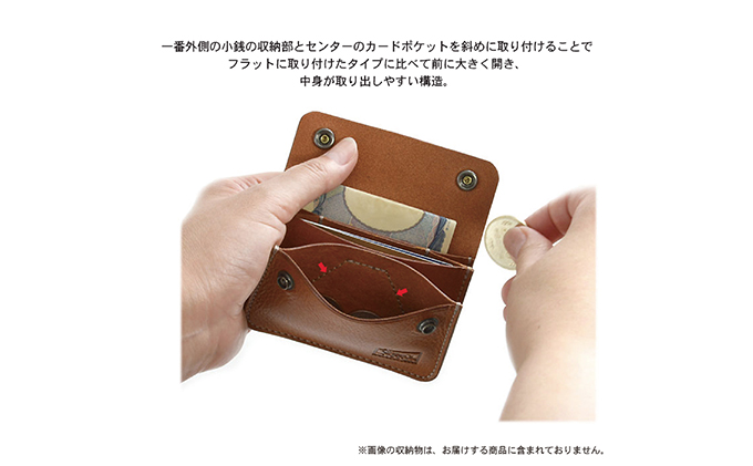 3部屋構造のワイドオープンウォレット　ビンテージブラック