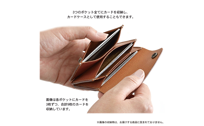 3部屋構造のワイドオープンウォレット　ビンテージブラック