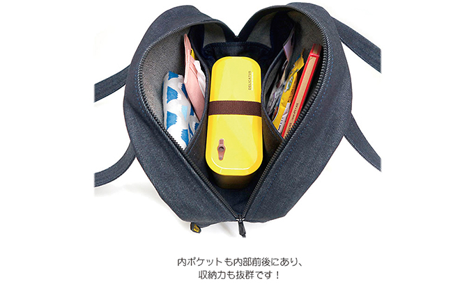 ミニボストンバッグ　ライトデニム