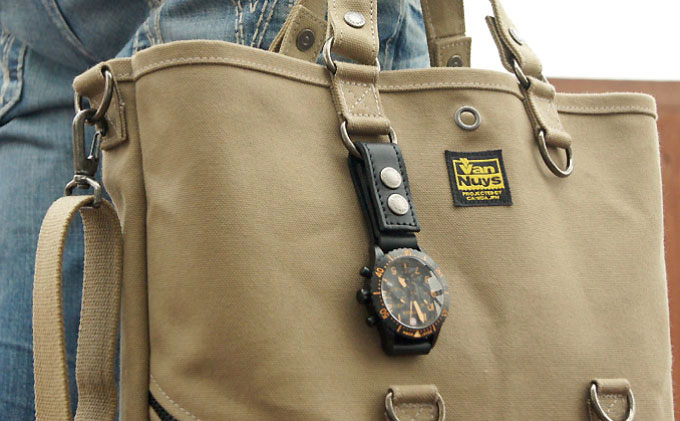 ぬめ革の時計ホルダー／Type-D（幅：20mm）キャメル