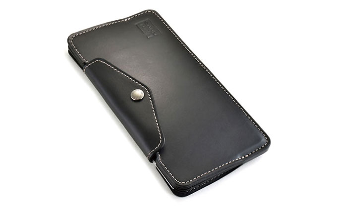 キャッシュレス時代の紙幣を折らない薄型財布 Ver.3　長財布 ウォレット キャッシュレス ぬめ革 ヌメ革 耐久性 ブラック バンナイズ VanNuys