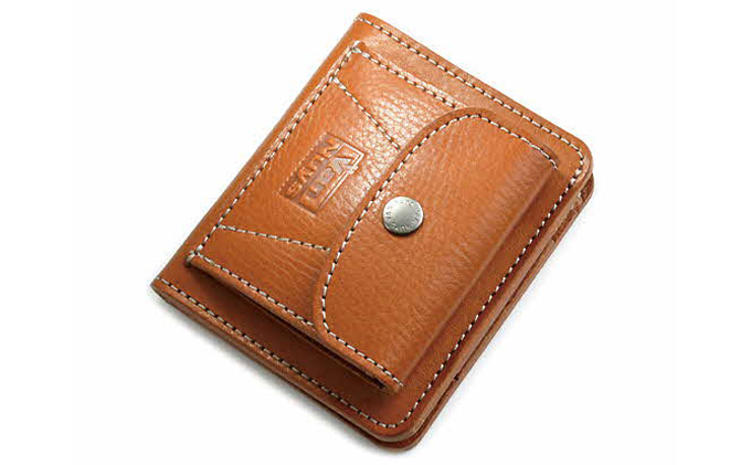 胸ポケットに入るオールインワンランチ財布　ビンテージキャメル