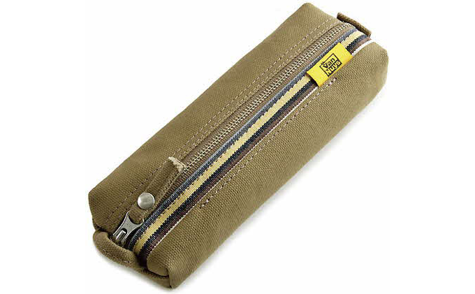 ファスナーペンケース／ボックスタイプ　カーキグレー