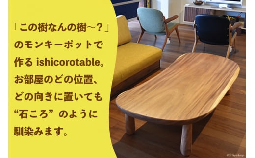 デスク 机 Ishicoro table モンキーポットテーブル （長さ1480mm×幅685(670)mm×高さ360mm）  [テーブル工房kiki 徳島県 北島町 29ah0006] つくえ 家具 インテリア 木製 手作り おしゃれ テーブル