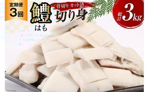 鱧 定期便 カット済み 骨切り 鱧切り身 1kg 3回 総計3kg [とり信 徳島県 北島町 29aj0018] 切り身 冷凍 国産 ハモ はも 骨切り