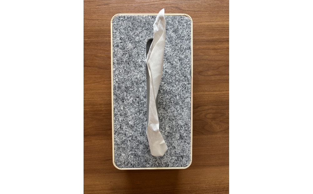 石と桧のテイッシュケース