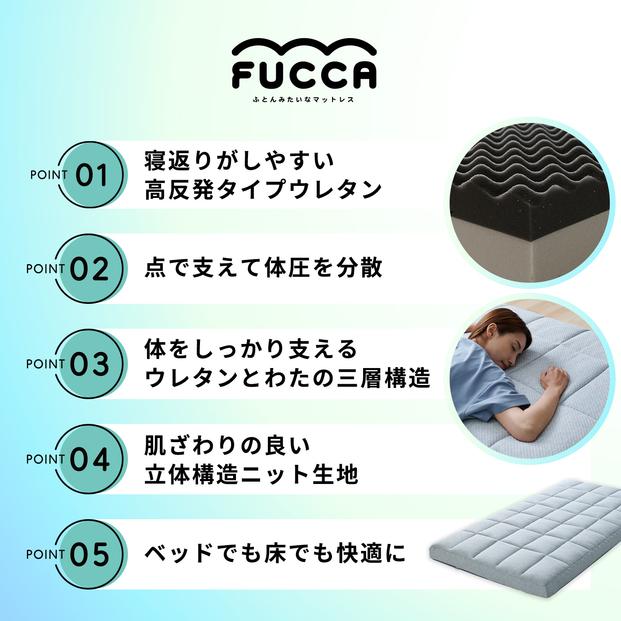 ふとんみたいなマットレス FUCCA 97×195×18