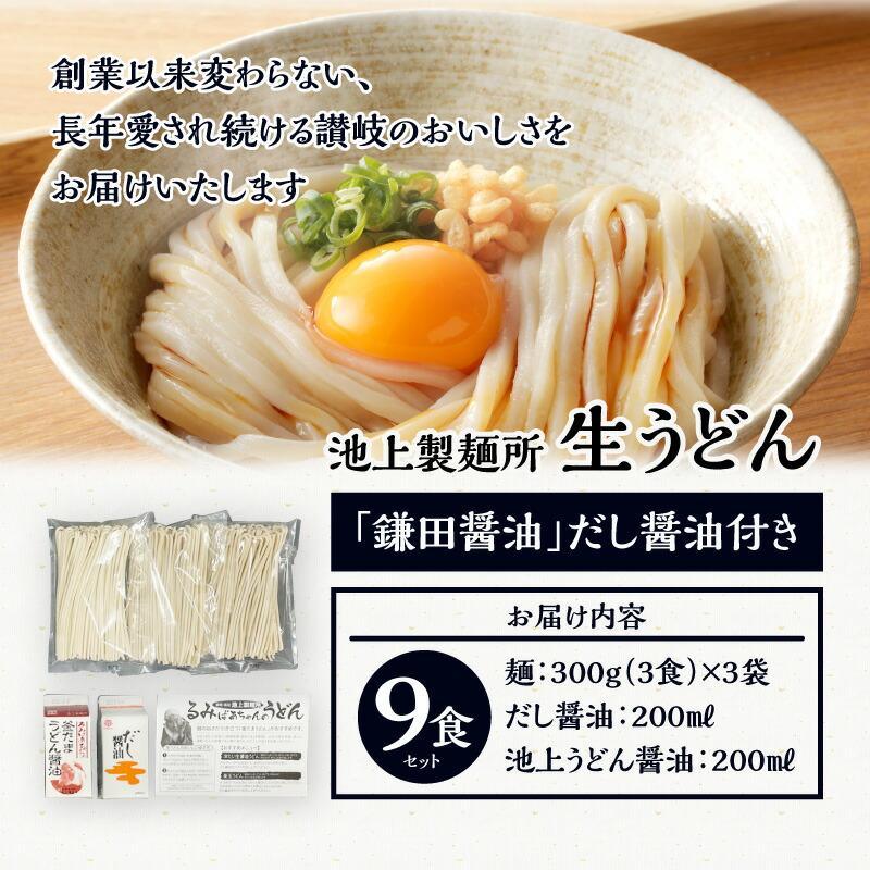 【お歳暮ギフト】本家　池上製麺所　生うどん9食（鎌田醤油　だし醤油）