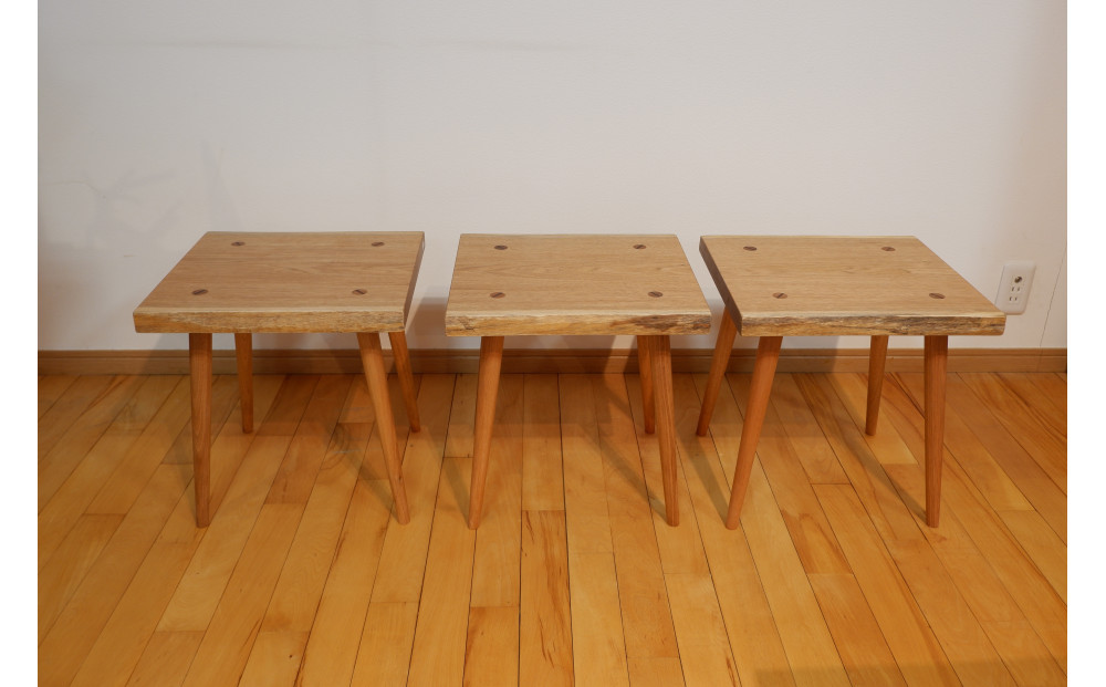 ３連スツール（胡桃）