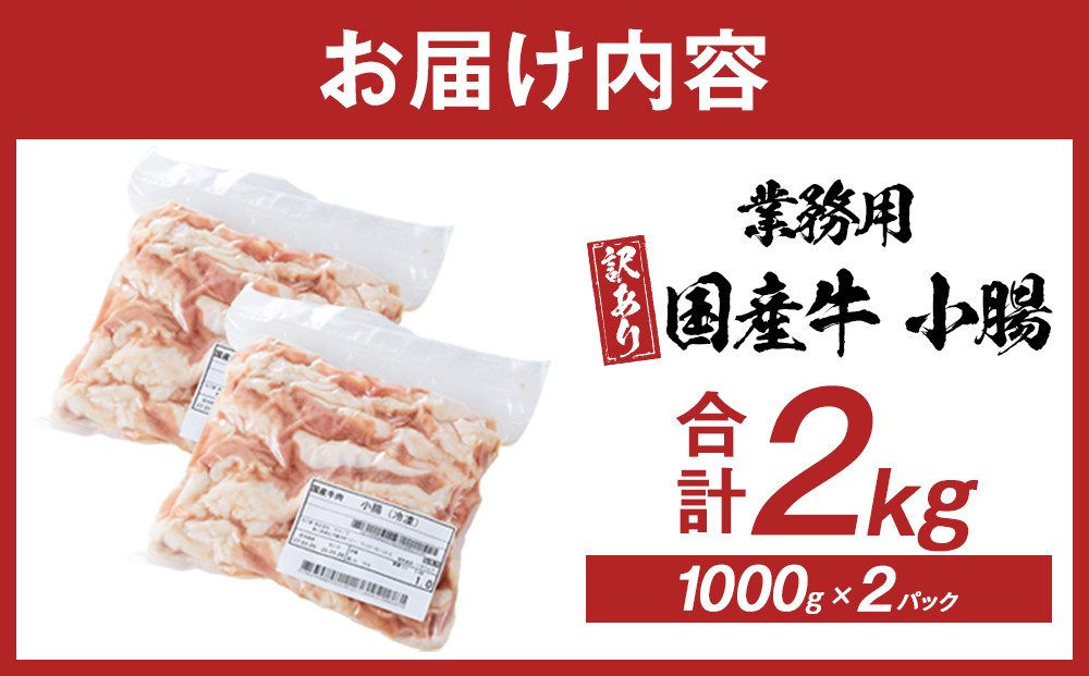 《業務用・訳アリ》国産牛　小腸　2kg