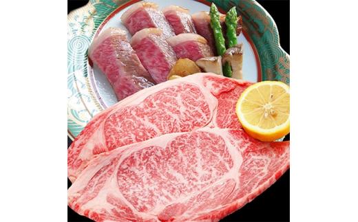 しゃぶまるセット　A4A5等級オリーブ牛 贅沢厚切り ロースステーキセット　2人前