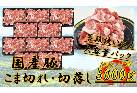 国産豚　こま切れ・切落し　5000g