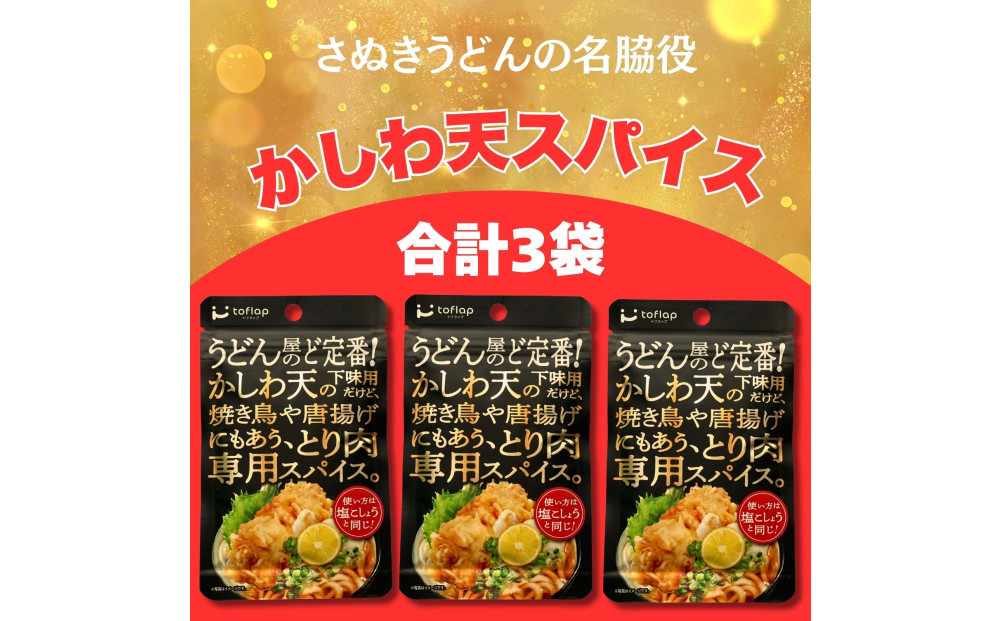 香川名物 かしわ天専用スパイス 3袋セット(万能調味料)
