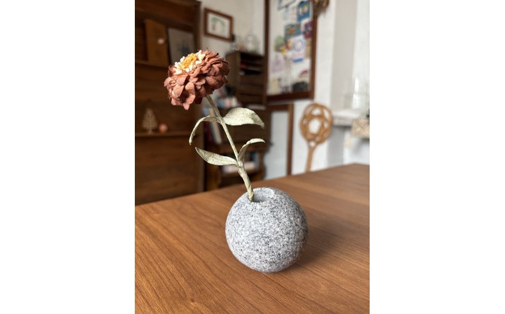 庵治石　一輪挿し　SPHEREPOT　M