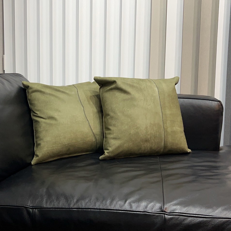 レザークッション（パッチワーク） グリーン