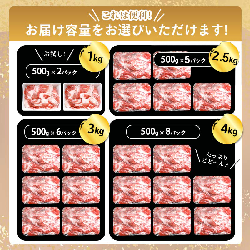 肉 豚 豚肉 切り落とし 細切れ 4kg 国産 豚バラ バラ モモ 肉 冷凍 小分け 選べる 容量 しゃぶしゃぶ 肉じゃが ごちそう 鉄板焼き やわらかい 美味しい おいしい 香川県 香川 丸亀 丸亀市