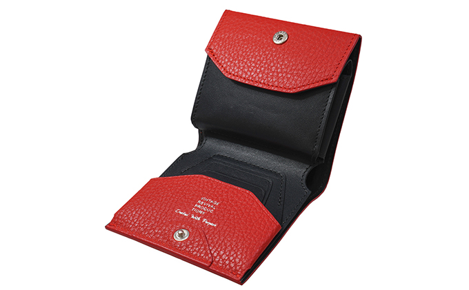 小さい縦づかい財布　ルージュ