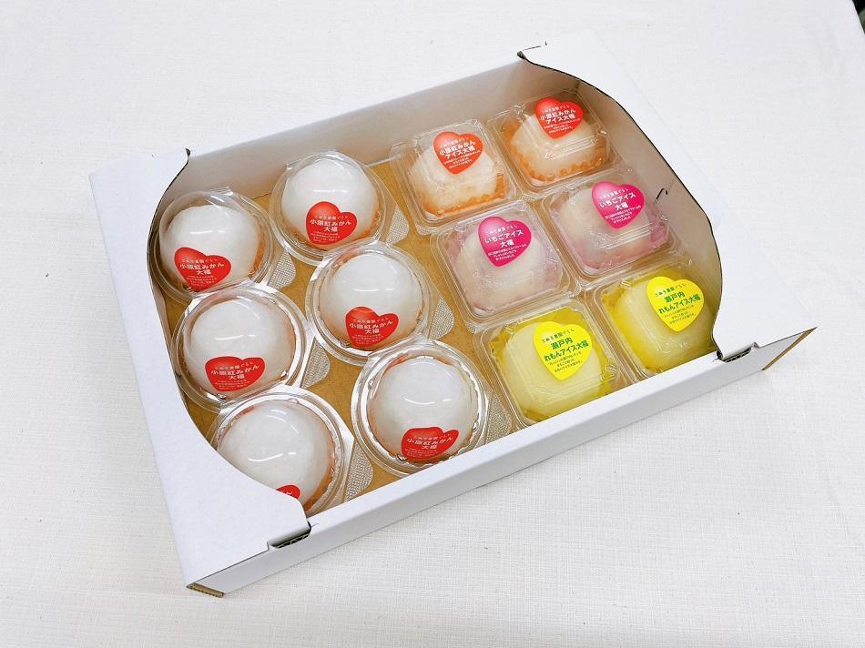 小原紅みかん大福（85g×6個）+ アイス大福３種6個（70g×各2個）セット【配達不可地域】北海道・沖縄・離島｜ふるさと 納税 返礼品 お取り寄せ 取り寄せ グルメ 柑橘 スイーツ お菓子 スィーツ スウィーツ おかし フルーツ大福 大福 だいふく