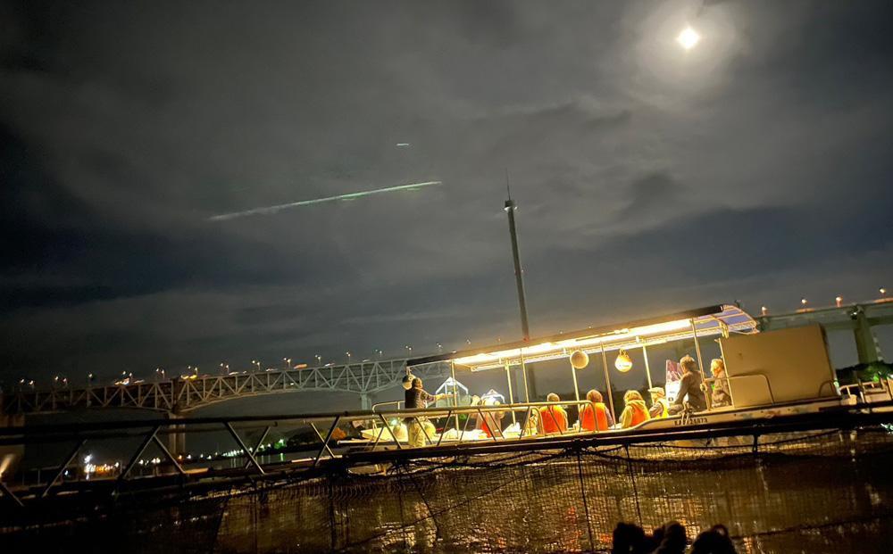 瀬戸大橋が間近で見られる屋形船 3時間～3時間半 ふぐコース 4名様分