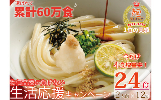 期間限定！【１～３ヶ月で発送】さぬき生うどん24食セット（２人前×12袋）