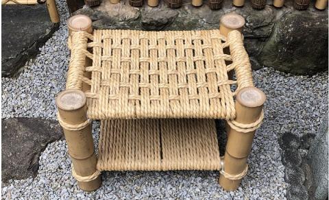 【竹工芸品】竹とい草の椅子