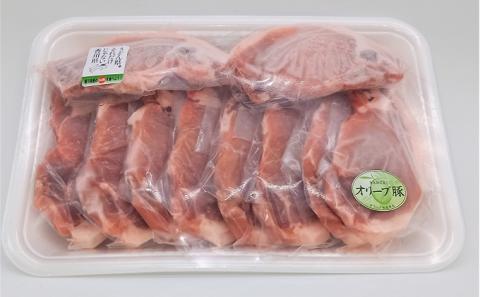 オリーブ豚ロース10枚セット100g×10枚 約1kg トンカツ用