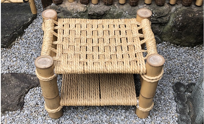 【竹工芸品】竹とい草の椅子 インテリア 家具 