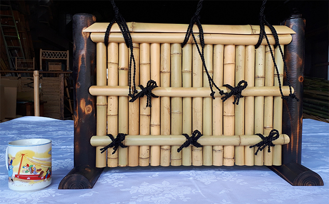 【竹工芸品】ミニ竹垣の置物 民芸品 インテリア  御簾垣