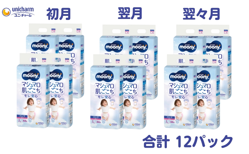 【3ヶ月連続定期便】 ムーニーマン「マシュマロ肌ごこちモ