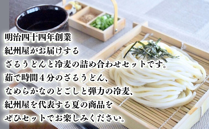 ざるうどん・冷麦セット（つゆ付）25人前 讃岐うどん ひやむぎ つゆ だし 乾麺 のどごし 製麺所 紀州屋 香川 観音寺