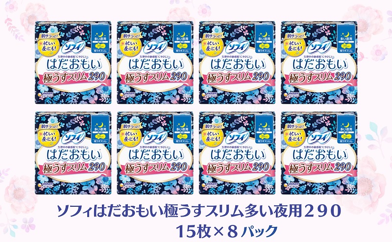 ソフィ はだおもい 極うすスリム 多い夜用２９０　15枚×８ 日用品 生理用品 ナプキン ユニチャーム