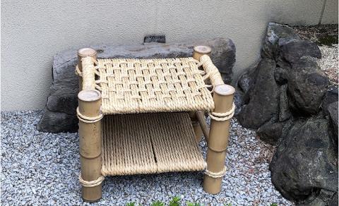 【竹工芸品】竹とい草の椅子