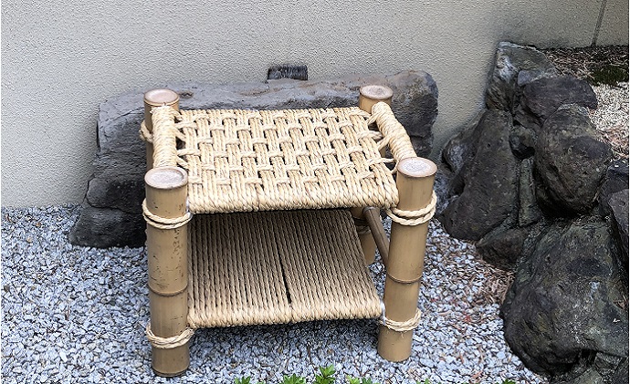 【竹工芸品】竹とい草の椅子 インテリア 家具 